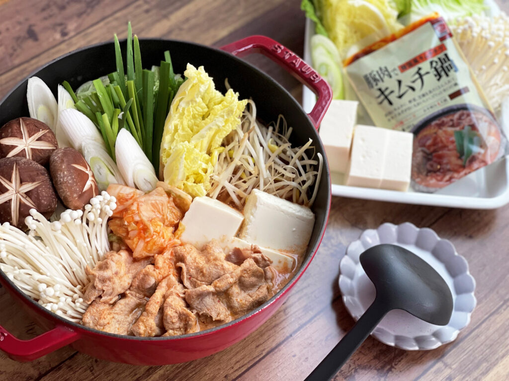 キムチ鍋の素で 豆乳キムチ鍋