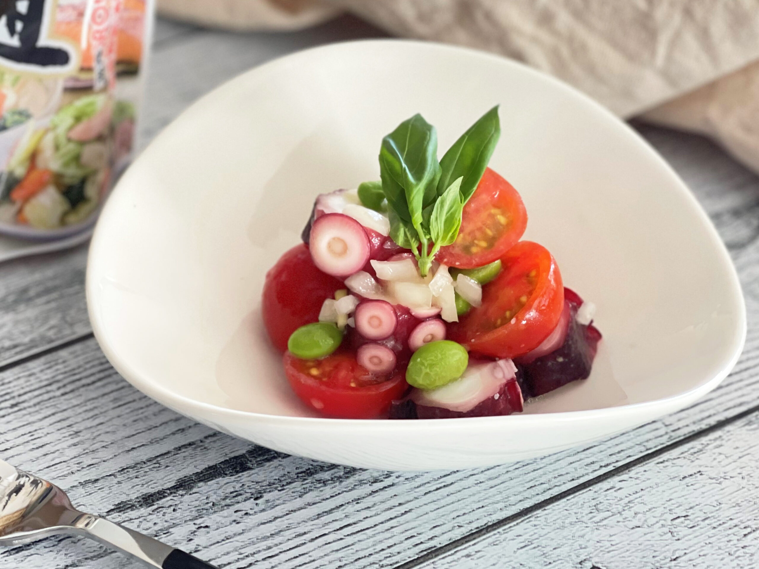 たこと枝豆の塩麹マリネ